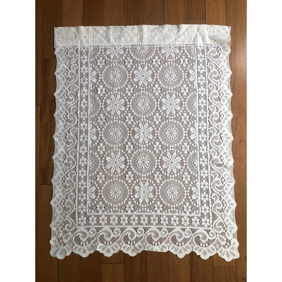 no brand Accents Vintage Lace Window Curtain Panel 27wide X 35 Long
